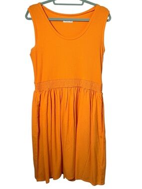 Maurices Large Orange Sleeveless Knit Waist Dress